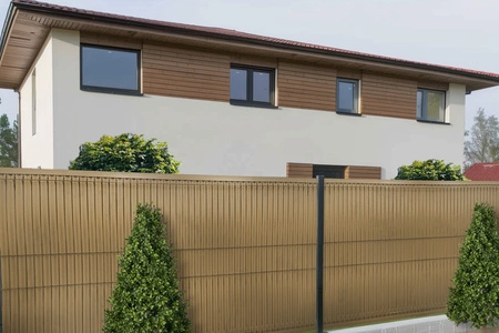 Panel ogrodzeniowy listwy pionowe wąskie 123×250cm RD08, Słomkowy