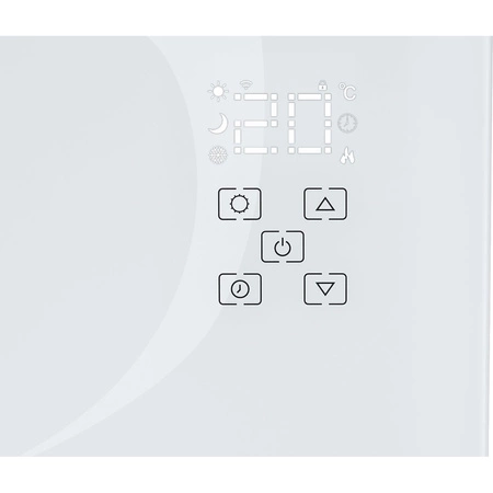 Grzejnik elektryczny konwektorowy szklany biały LCD z pilotem sterowania i WiFi 2500W