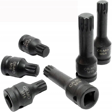 Klucze udarowe spline 1/2" M14-M18 6 elementów