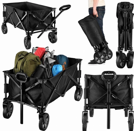 WÓZEK TRANSPORTOWY OGRODOWY PLAŻOWY TURYSTYCZNY SKŁADANY PRZYCZEPKA 90L