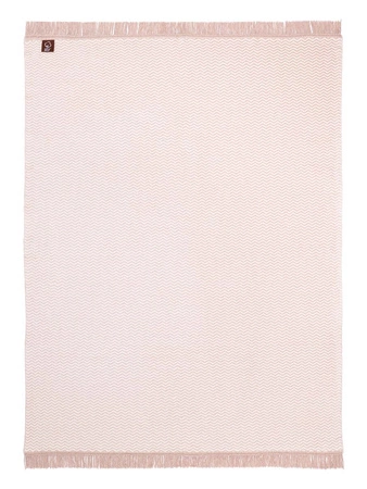 Koc bawełniano-akrylowy zygzak z frędzlami dwustronny Cotton Cloud 150x200cm - Beżowy