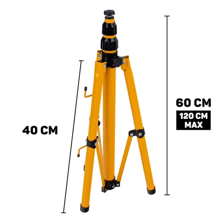 Lampa led naświetlacz budowlany barwa biała zimna 6500K 50W + statyw teleskopowy + przewód