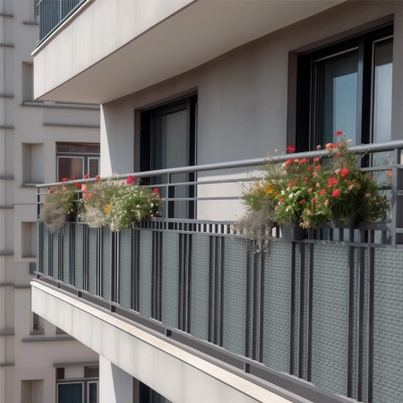 Osłona balkonowa technorattanowa 1200 g/m2 110x100cm RD17, Jasnoszary