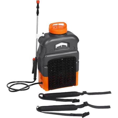 Opryskiwacz akumulatorowy ogrodowy plecakowy 16l 12V 8Ah + lanca zestaw XXL