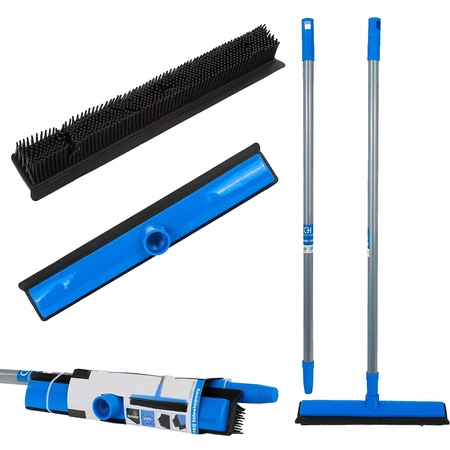 Miotła gumowa ze ściagaczką do wody + kij teleskopowy 78.5-140cm
