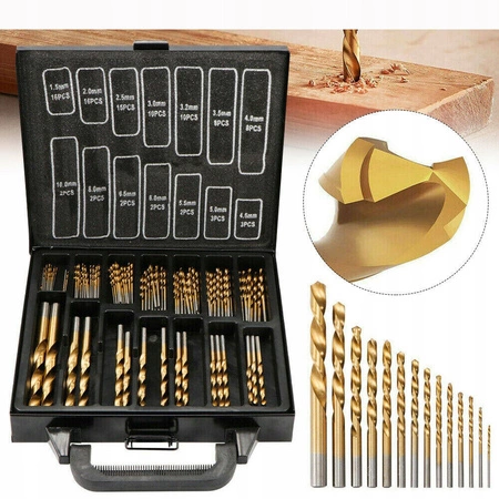 Zestaw tytanowych wierteł do metalu 99 sztuk F-51910