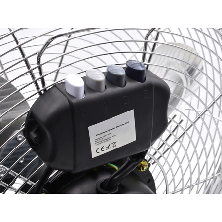 Wentylator podłogowy 40cm 85W stalowy regulowany INOX