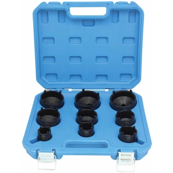 Zestaw nasadek do nakrętek rowkowych, 9el.