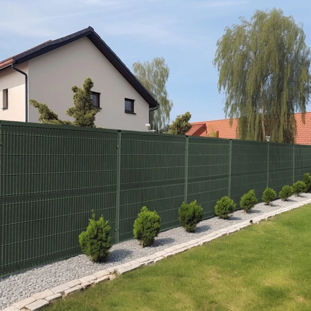 Panel ogrodzeniowy listwy pionowe wąskie 123×250cm RD12, Zielony