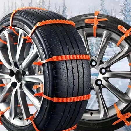 Łańcuchy śniegowe antypoślizgowe opaski samozaciskowe na opony koła, 10szt.