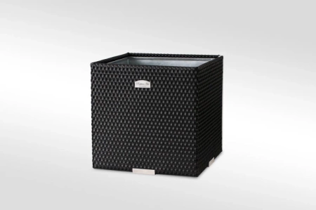 Donica ogrodowa technorattanowa 46x46x46cm RD02 - Ciemny brąz