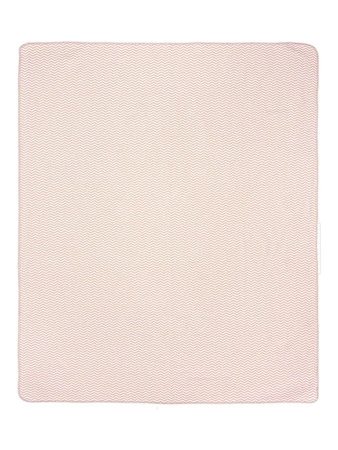 Koc pled bawełniano-akrylowy zygzak dwustronny Cotton Cloud 165x200cm 500 g/m2 - Beżowy