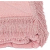 Koc bawełniano-akrylowy z frędzlami Basic Cotton Cloud 150x200cm 430 g/m2 - Brudny Róż