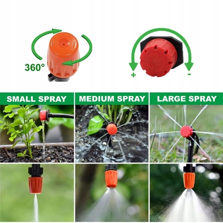 Zestaw do nawadniania ogrodu szklarni trawników kurtyna, wąż ogrodowy 30m + dysze