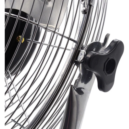 Wentylator podłogowy 40cm 85W stalowy regulowany INOX