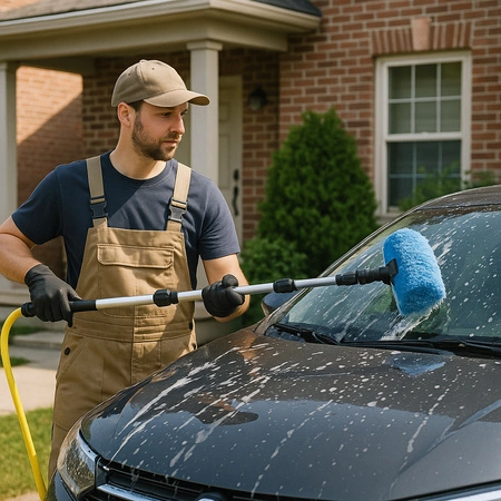 Szczotka teleskopowa do mycia auta i paneli fotowoltaicznych Hydroszczotka składana 290x180mm/1000-1740mm