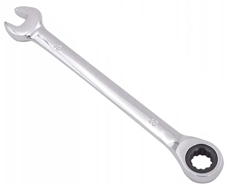 Mocny klucz płasko-oczkowy z grzechotką 10mm CRV 