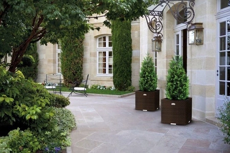 Donica ogrodowa technorattanowa 46x46x46cm RD02 - Ciemny brąz