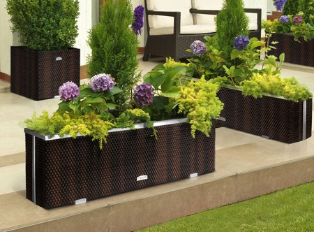 Donica ogrodowa technorattanowa 108x39x43cm RD06 - Brąz mix