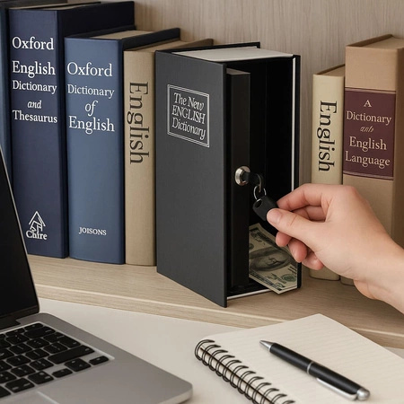 Kasetka na pieniądze książka 240x155x55 na kluczyk