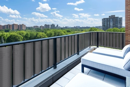 Osłona balkonowa technorattanowa 750 g/m2 100x100cm RX111, Szaro-czarny