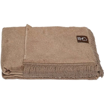 Koc bawełniano-akrylowy z frędzlami Basic Cotton Cloud 150x200cm 430 g/m2 - Ciepły Brąz