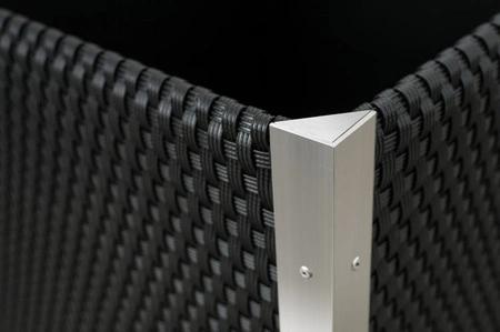 Donica ogrodowa technorattanowa 46x46x46cm aluminiowe elementy RD03 - Antracyt