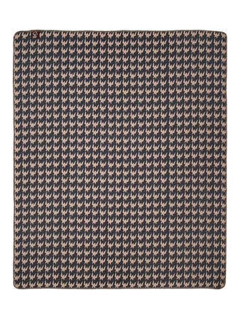 Koc pled bawełniano-akrylowy pepitka dwustronny Cotton Cloud 165x200cm 500 g/m2 - Czarny/Beżowy