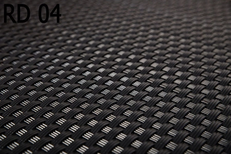 Donica ogrodowa technorattanowa 46x46x46cm aluminiowe elementy RD04 - Czarny