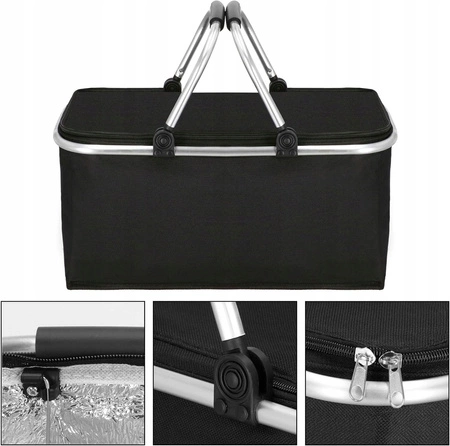 KOSZ KOSZYK PIKNIKOWY PLAŻOWY SKŁADANY TERMICZNY TURYSTYCZNY IZOLACYJNY 30L