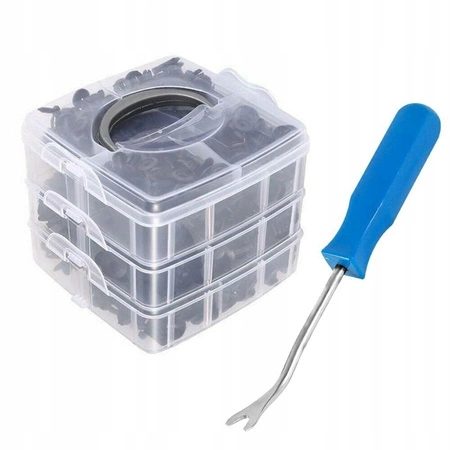 Zestaw spinek i kołków samochodowych + ściągacz - 625 elementów