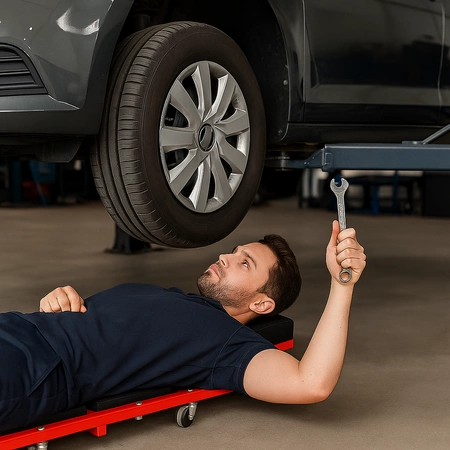 Leżanka warsztatowa siedzisko