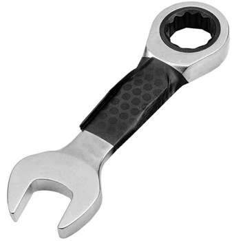 Klucz płasko-oczkowy z grzechotką krótki 19mm, JCB