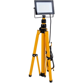 Lampa led naświetlacz budowlany barwa biała zimna 6500K 50W + statyw teleskopowy + przewód