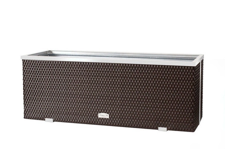 Donica ogrodowa technorattanowa 98x25x34cm RD02 - Ciemny brąz
