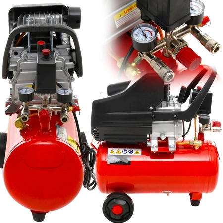 Kompresor olejowy sprężarka 24l + pistolet do malowania, zestaw 8w1 z akcesoriami