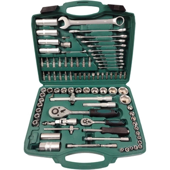 Zestaw kluczy nasadowych i płaskich, 94 el.