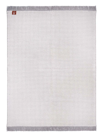 Koc bawełniano-akrylowy romby z frędzlami dwustronny Cotton Cloud 150x200cm - Szary