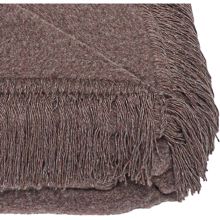 Koc bawełniano-akrylowy z frędzlami Basic Cotton Cloud 150x200cm 430 g/m2 - Kawa