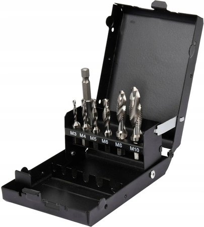 Wiertła gwintujące M3-M10 7 elementów