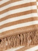 Koc bawełniano-akrylowy plażowe paski z frędzlami dwustronny Cotton Cloud 150x200cm - Brązowy