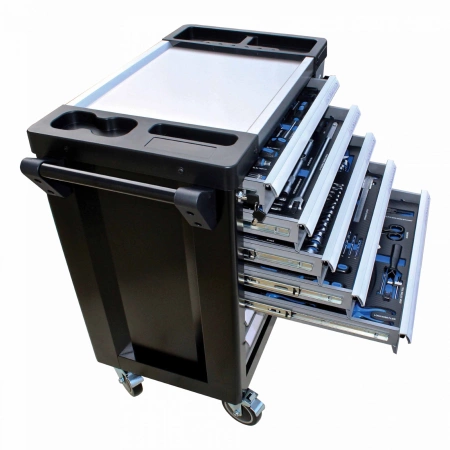 Wózek narzędziowy z wyposażeniem na kółkach, 274 el.