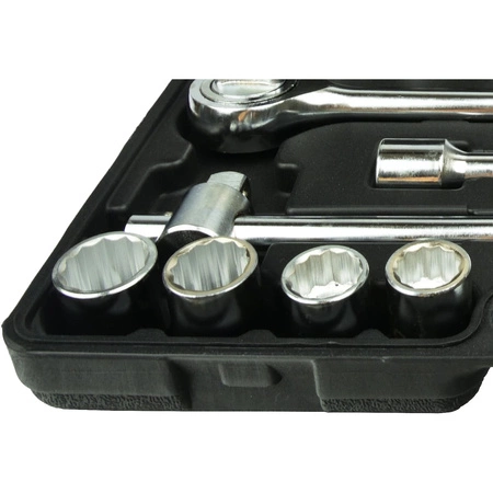 Zestaw kluczy nasadowych 3/4" 12-kąt.19-50mm w walizce, 21el.