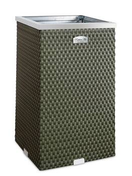 Donica ogrodowa technorattanowa 35x35x60cm RD12 - Zielony