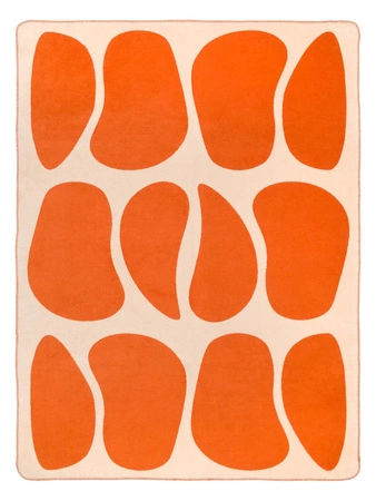 Koc bawełniano-akrylowy kamyczki dwustronny Cotton Cloud 150x200cm - Pomarańczowy/Beżowy