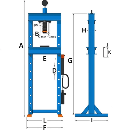 Prasa hydrauliczna warsztatowa 50t