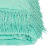 Koc bawełniano-akrylowy z frędzlami Basic Cotton Cloud 150x200cm 430 g/m2 - Miętowy