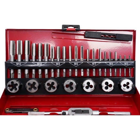 Gwintowniki i narzynki M3-M12 zestaw 32 elementy