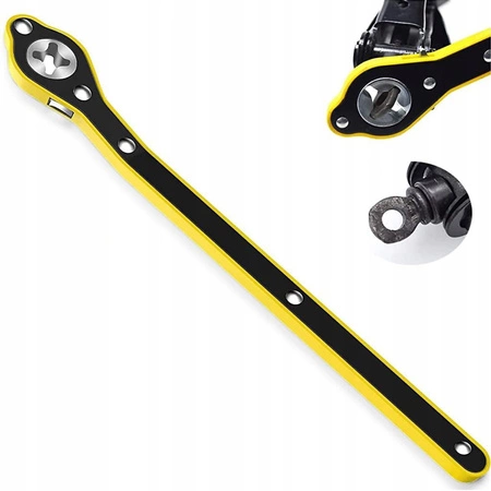 PODNOŚNIK SAMOCHODOWY LEWAREK TRAPEZOWY 2T GUMA + KLUCZ GRZECHOTKA WOREK