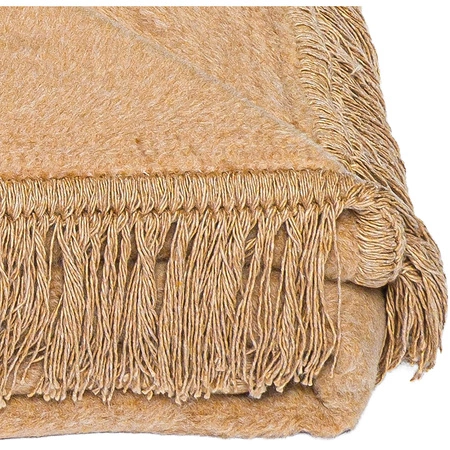 Koc bawełniano-akrylowy z frędzlami Basic Cotton Cloud 150x200cm 430 g/m2 - Beż